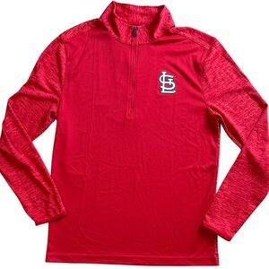 FANATICS MENS RED ST. LOUIS CARDINALS 1/4 ZIP LIGHTWEIGHT PULLOVER SHIRT SZ MED